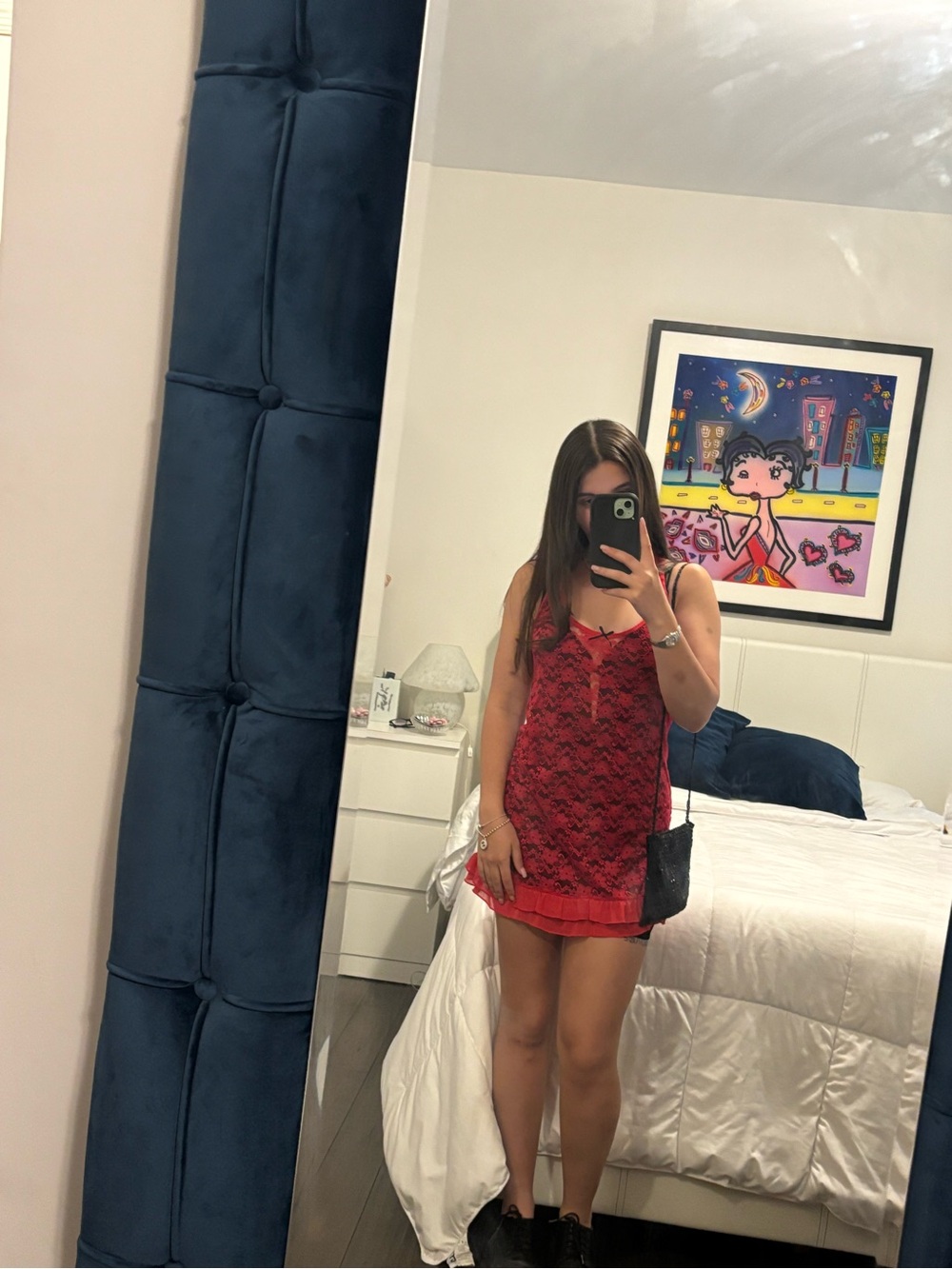 Red Lace Slip Dress Nightgown - Elegant Women's Sleepwear